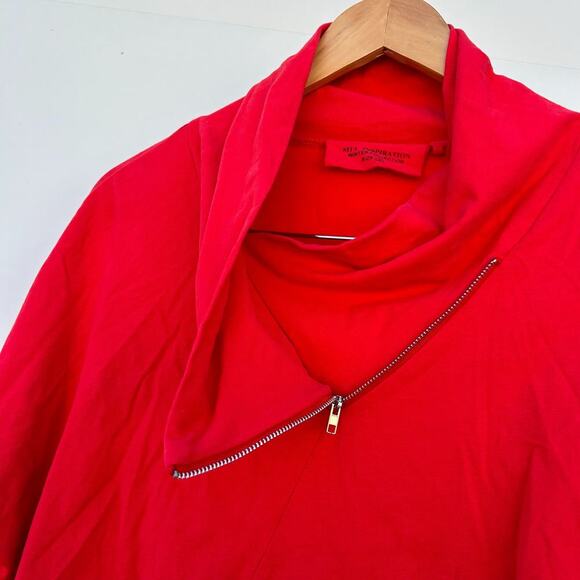 Mia Inspiration Cropped Jacket Red Street Fashion European Large Layering Long - Picture 5 of 5